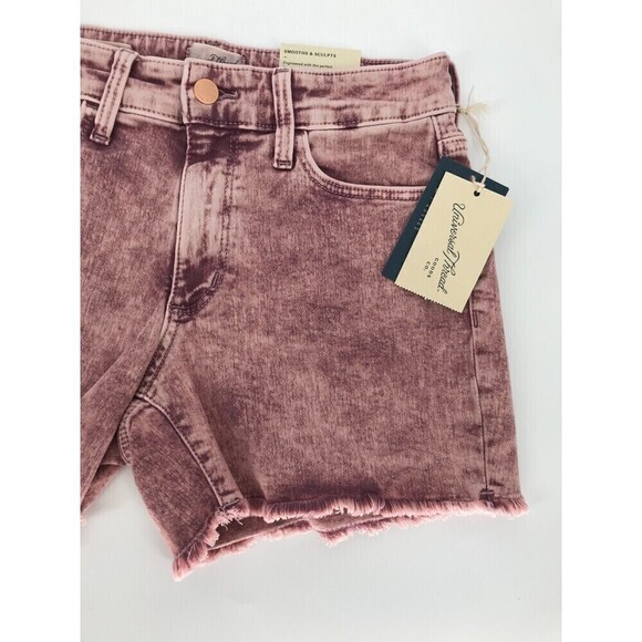 Universal Threads‎ Womens High Rise Midi Denim Jean Shorts Size 2/26 Pink - Picture 2 of 10